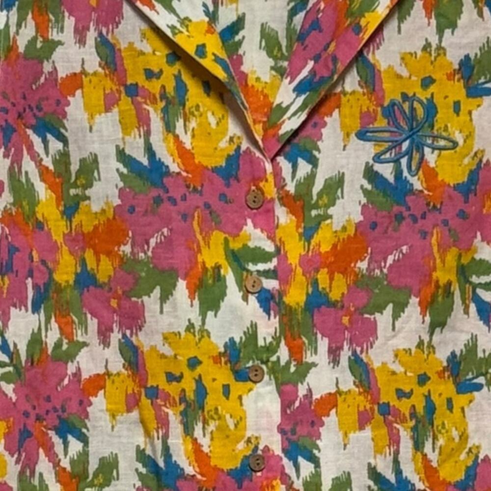 Picture Organic Clothing Kintha Linen Cotton Top Colorful Player Print Small - Picture 2 of 5